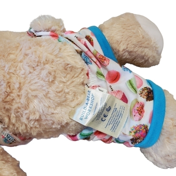 Build A Bear BAB cream plush with Donut shirt & shorts outfit jammies - Picture 7 of 9